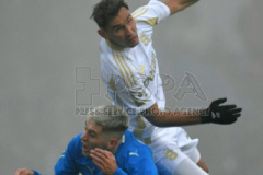 ATYAS VOJTA of Mlada Boleslav (down) fight for ball with Sparta's QAZIM LACI